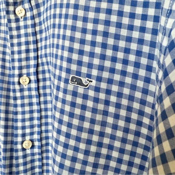 Vineyard Vines Men's Slim Fit Blue Gingham Long Sleeve Shirt L Casual Spring - Picture 4 of 11